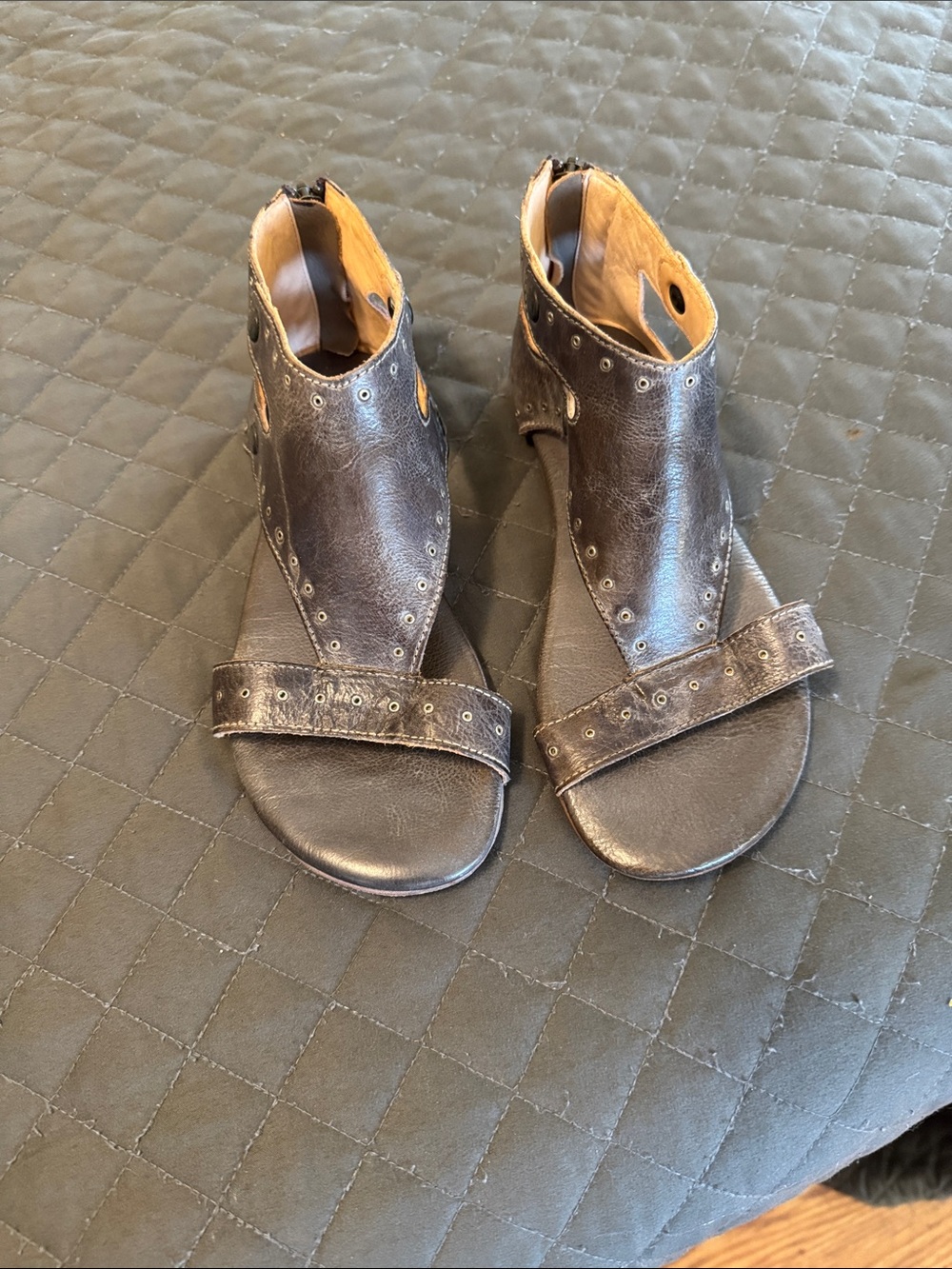 Bed Stu Metallic Brown Open-Front Gladiator Sandals